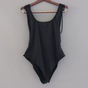 Black Open Back Bodysuit